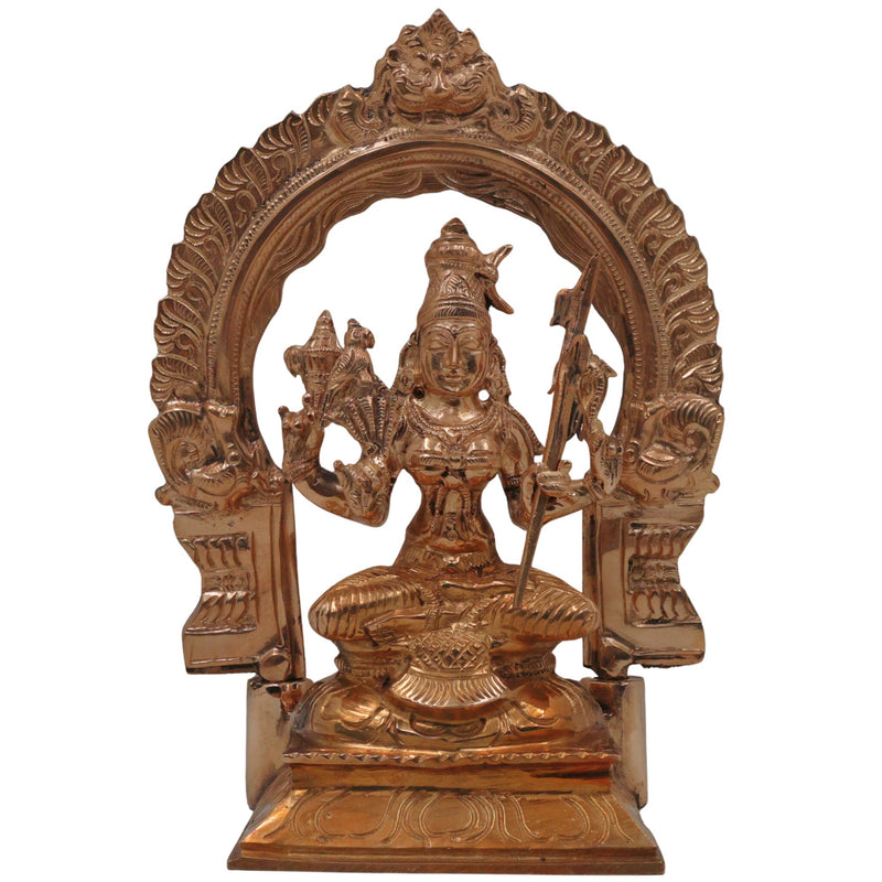 Bronze Raja Rajeshwari Idol | Sri Rajarajeshwari Tripura Sundari Lalita Parameshwari Shodashi Devi Murti | Traditional South Indian Handmade Temple Sculpture, Gold, 8.5 Inch, 1 Piece
