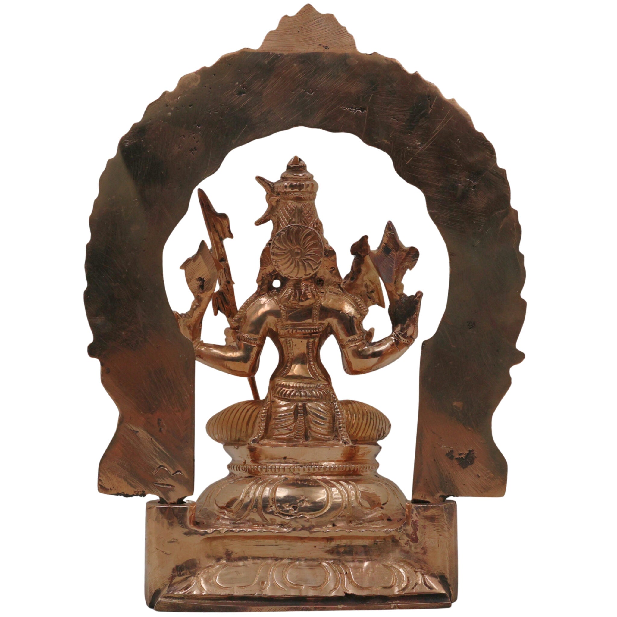 Bronze Raja Rajeshwari Idol | Sri Rajarajeshwari Tripura Sundari Lalita Parameshwari Shodashi Devi Murti | Traditional South Indian Handmade Temple Sculpture, Gold, 8.5 Inch, 1 Piece