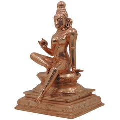 Bronze Parvati Gauri Uma Mahagauri Shakti Devi Idol | Handcrafted Panchaloha Kanchu Kamsya Chembu Sculpture | Traditional Chola Art South Indian Temple Style Murti for Home Decor & Pooja, Gold, 10 Inch, 1 Piece