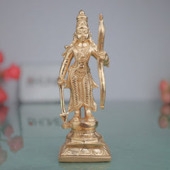 Handcrafted Bronze Shree Ram Idol Panchaloha Murti | Shri Rama Ramachandra Raghunatha Kodanda Rama Chola Art Sculpture for Home Temple Pooja, Gold, 6.5 Inch, 1 Piece