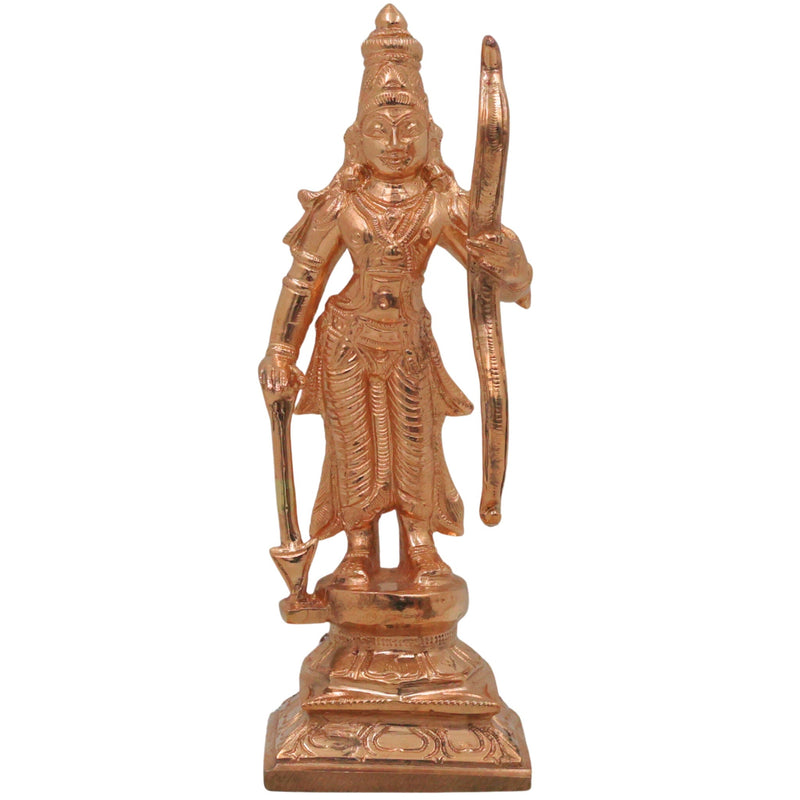 Handcrafted Bronze Shree Ram Idol Panchaloha Murti | Shri Rama Ramachandra Raghunatha Kodanda Rama Chola Art Sculpture for Home Temple Pooja, Gold, 6.5 Inch, 1 Piece