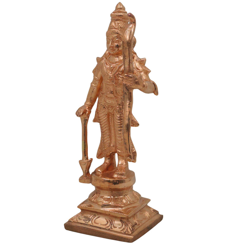 Handcrafted Bronze Shree Ram Idol Panchaloha Murti | Shri Rama Ramachandra Raghunatha Kodanda Rama Chola Art Sculpture for Home Temple Pooja, Gold, 6.5 Inch, 1 Piece