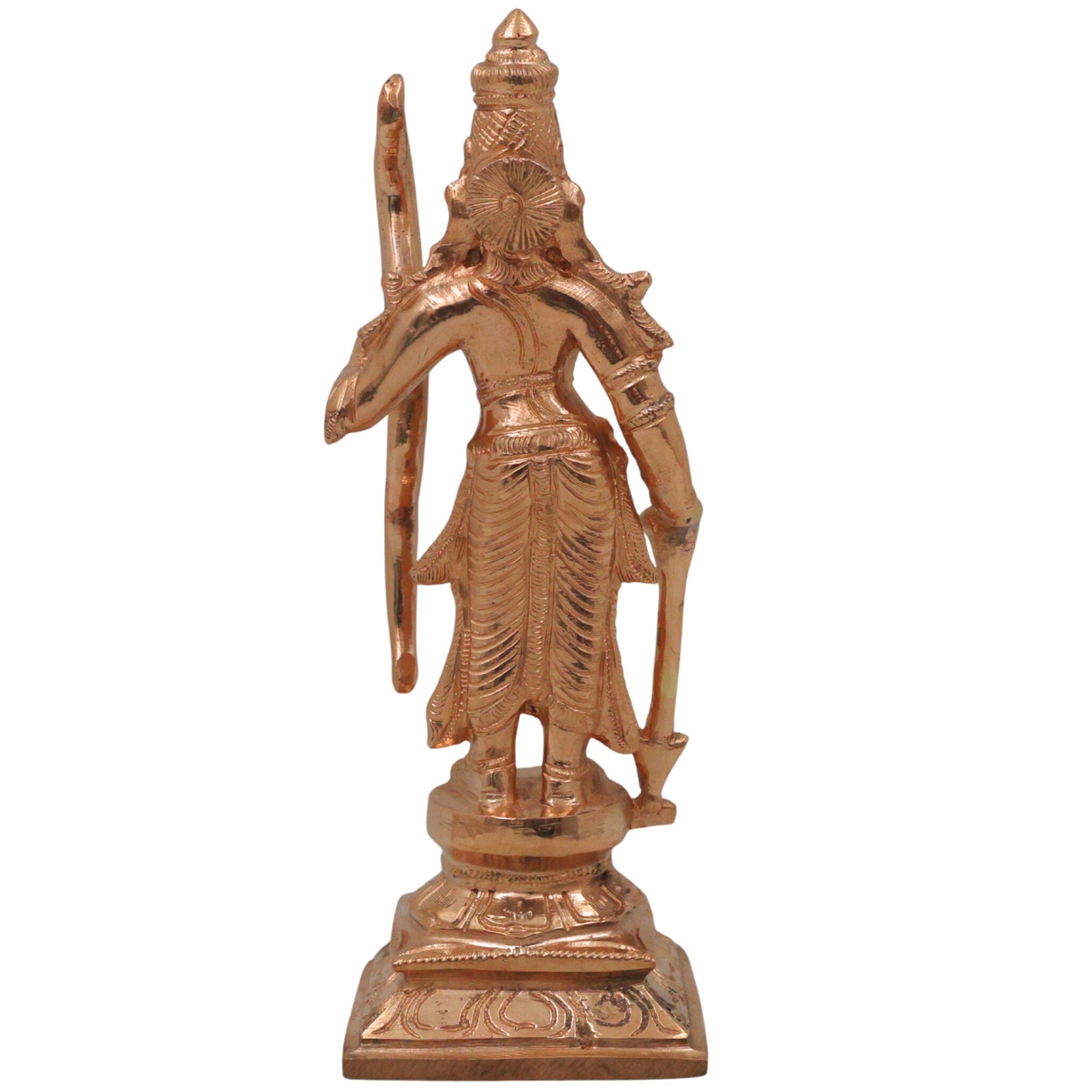 Handcrafted Bronze Shree Ram Idol Panchaloha Murti | Shri Rama Ramachandra Raghunatha Kodanda Rama Chola Art Sculpture for Home Temple Pooja, Gold, 6.5 Inch, 1 Piece