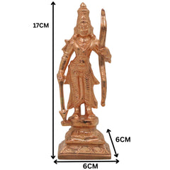 Handcrafted Bronze Shree Ram Idol Panchaloha Murti | Shri Rama Ramachandra Raghunatha Kodanda Rama Chola Art Sculpture for Home Temple Pooja, Gold, 6.5 Inch, 1 Piece