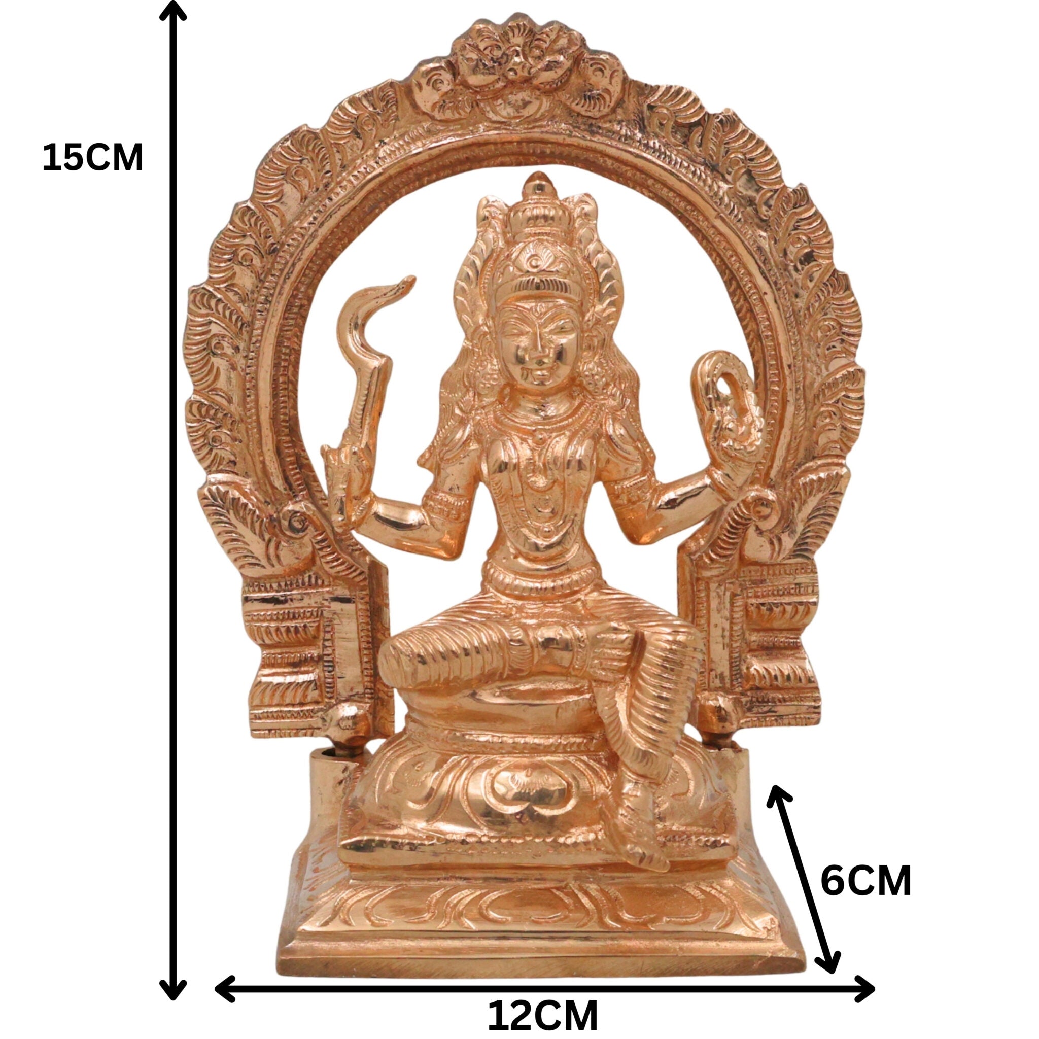 Handcrafted Bronze Bhagawathi Kali Idol | Mahakali Bhadrakali Shyama Dakshina Kali Panchaloha Chola Art Temple Sculpture, Gold, 6 Inch, 1 Piece