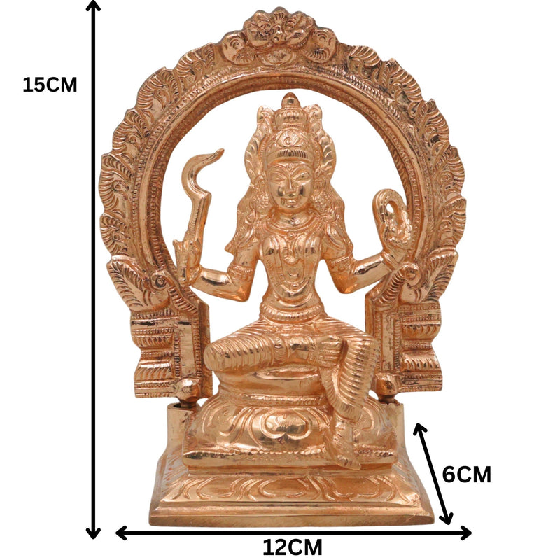 Handcrafted Bronze Bhagawathi Kali Idol | Mahakali Bhadrakali Shyama Dakshina Kali Panchaloha Chola Art Temple Sculpture, Gold, 6 Inch, 1 Piece