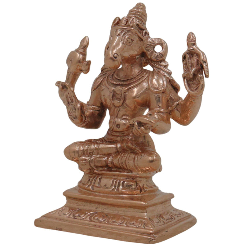 Bronze Hayagriva Idol, Handcrafted Hayagreeva Murti, Vidya Hayagriva Vigraham, Knowledge & Wisdom Deity Statue for Pooja Room, Study Table, Temple Decor, Gold, 3 Inch, 1 Piece