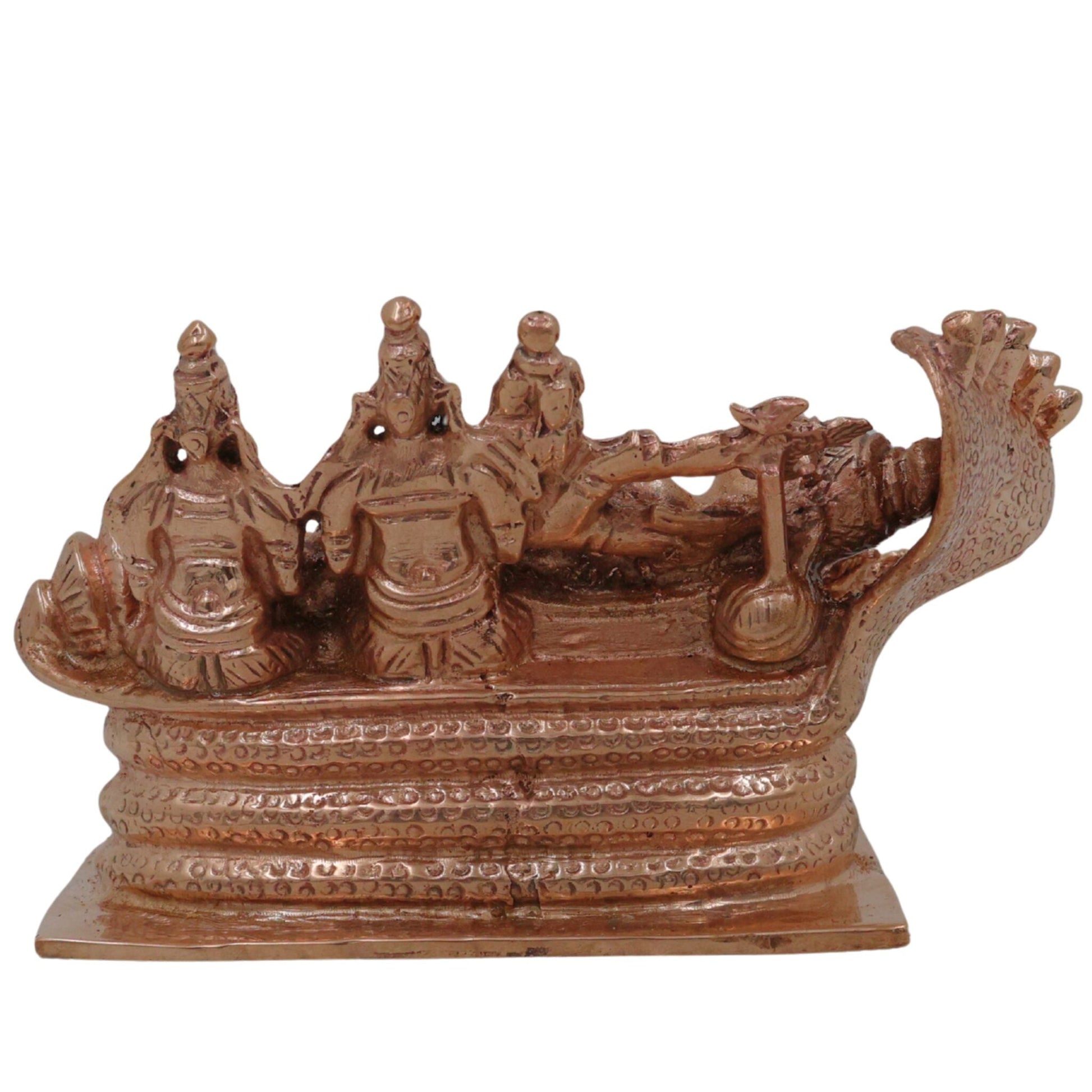 Bronze Ranganathar Idol, Handcrafted Ranganatha Swamy Ananta Shayana Perumal Murti | Chola Style Panchaloha Vishnu Sculpture for Home Temple Decor, Gold, 3 Inch, 1 Piece