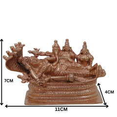 Bronze Ranganathar Idol, Handcrafted Ranganatha Swamy Ananta Shayana Perumal Murti | Chola Style Panchaloha Vishnu Sculpture for Home Temple Decor, Gold, 3 Inch, 1 Piece