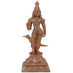 Bronze Shani Dev Idol, Shanishwara Murti, Shanidev Statue, Shanaishchara Swamy Vigraham, Saneeswara Silai for Home Temple, Vastu, Pooja & Spiritual Decor, Gold, 5 Inch, 1 Piece