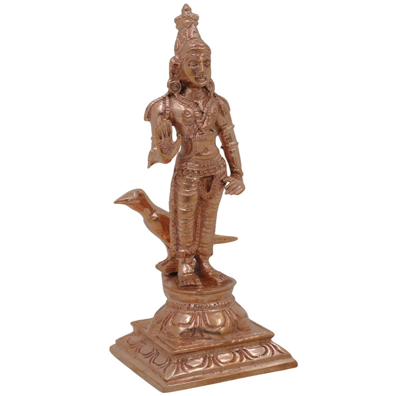 Bronze Shani Dev Idol, Shanishwara Murti, Shanidev Statue, Shanaishchara Swamy Vigraham, Saneeswara Silai for Home Temple, Vastu, Pooja & Spiritual Decor, Gold, 5 Inch, 1 Piece