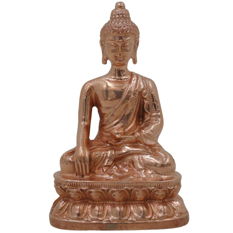 Bronze Buddha Idol, Handcrafted Gautam Buddha, Shakyamuni, Tathagata Murti for Home Temple, Meditation Room, Spiritual Décor & Gifting, Gold, 3.5 Inch, 1 Piece