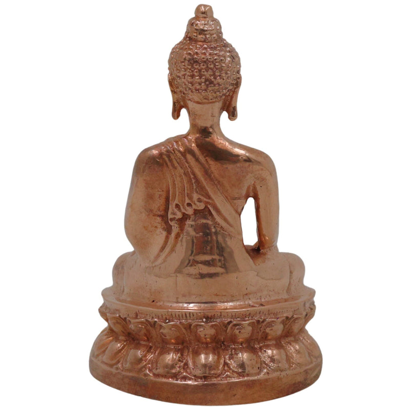 Bronze Buddha Idol, Handcrafted Gautam Buddha, Shakyamuni, Tathagata Murti for Home Temple, Meditation Room, Spiritual Décor & Gifting, Gold, 3.5 Inch, 1 Piece