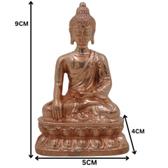 Bronze Buddha Idol, Handcrafted Gautam Buddha, Shakyamuni, Tathagata Murti for Home Temple, Meditation Room, Spiritual Décor & Gifting, Gold, 3.5 Inch, 1 Piece