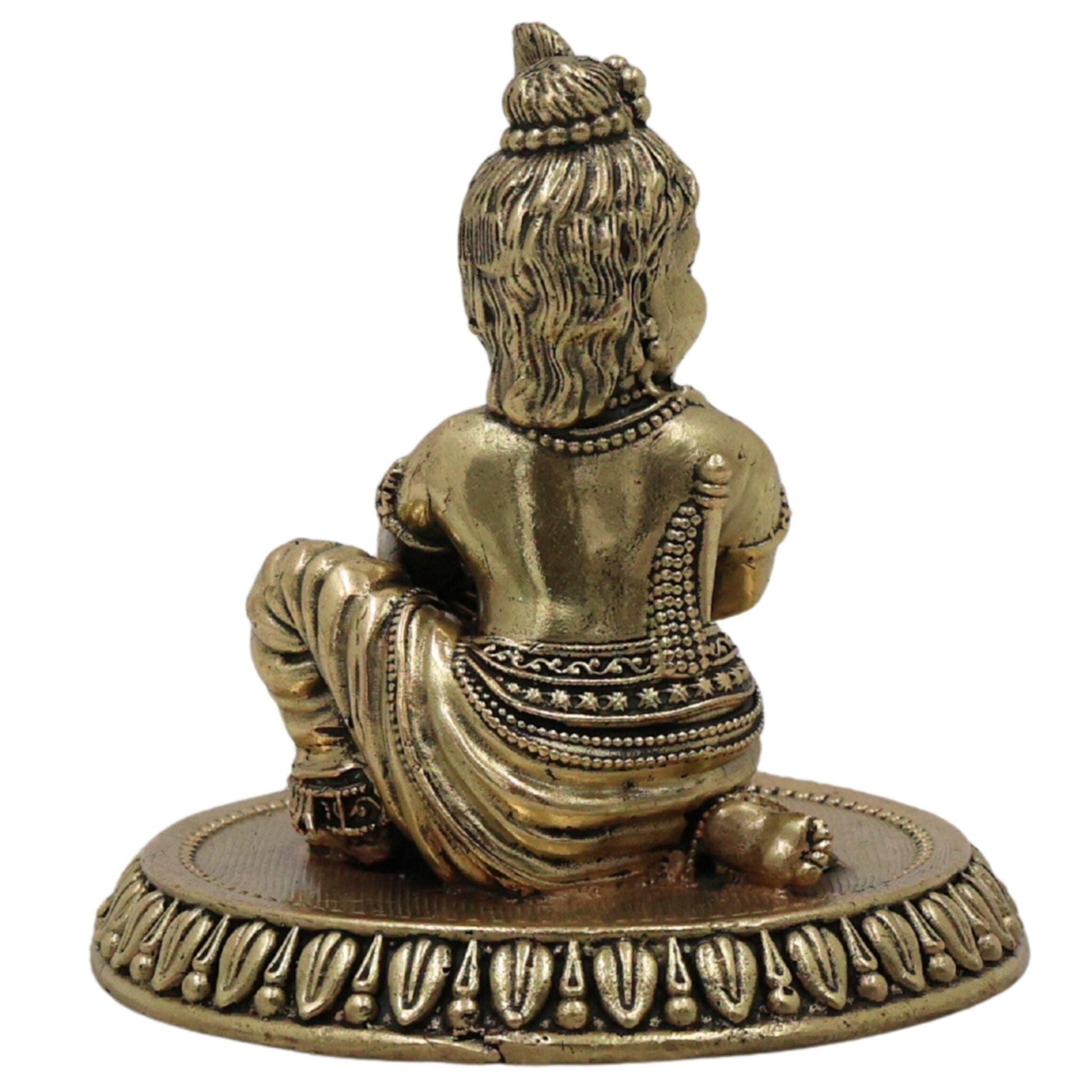 Divine Brass Bal Gopal Idol, Bal Krishna Murti, Laddu Gopal Vigraha, Bala Gopala Child Krishna Sculpture for Puja & Home Decor, Gold, 3 Inch, 1 Piece