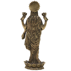 Divine Brass Lakshmi Idol, Mahalakshmi Murti, Sri Devi Vigraha, Padmavati Kamala Moorthi for Home Puja & Prosperity Decor, Gold, 4.5 Inch, 1 Piece