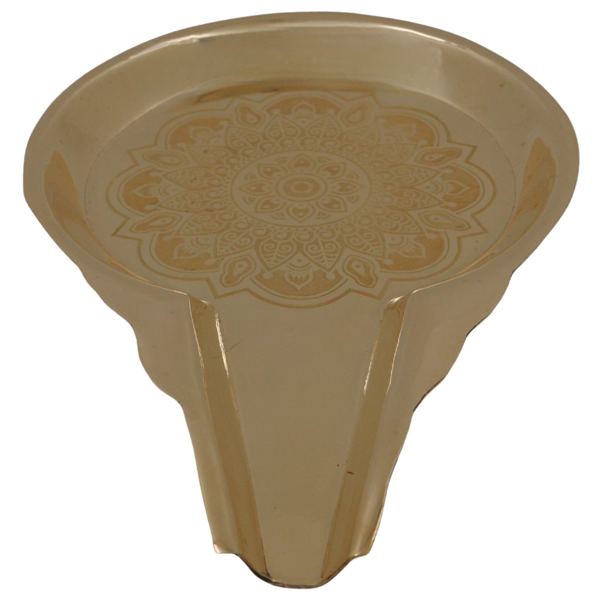 Brass Abhisheka Patra for Deity, Abhishekam Somasutra, Pooja Vessel for Mandir & Home Rituals, Gold, 1 Inch, 1 Piece