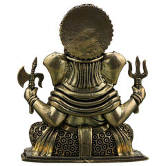 Brass Ganesha Idol, Ganapati Vinayaka Siddhivinayaka Murti for Home Pooja Decor Gift, Gold, 2.5 Inch, 1 Piece