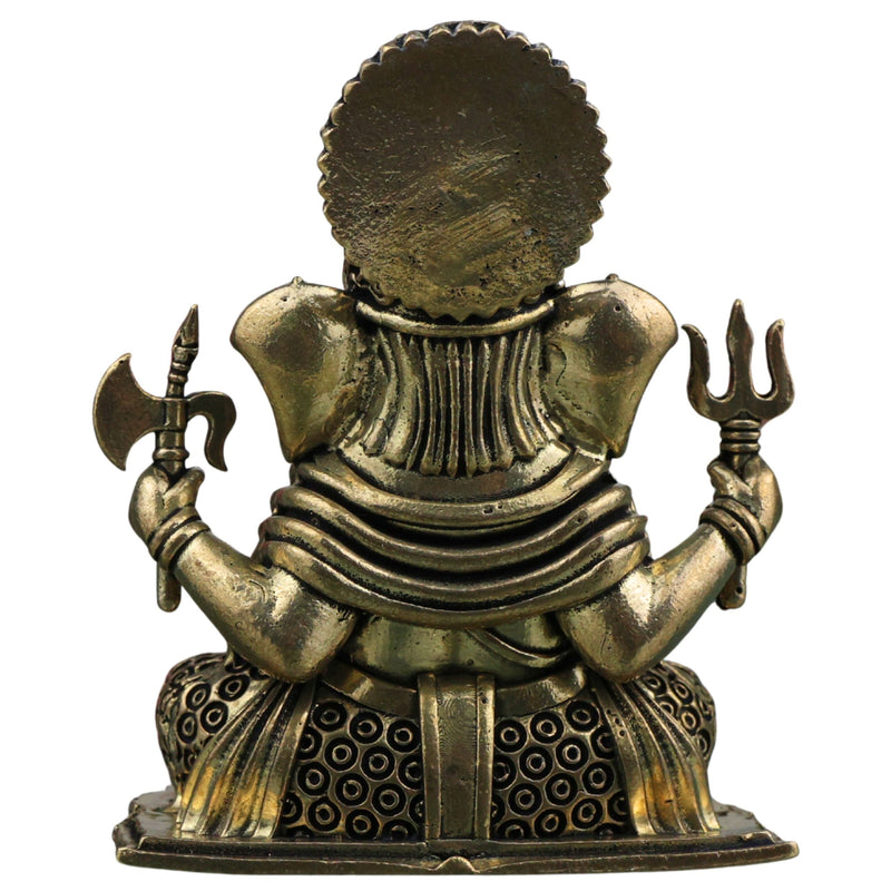 Brass Ganesha Idol Vinayaka Ganapati Siddhivinayaka Murti for Home Pooja Decor Gift, Gold, 2 Inch, 1 Piece