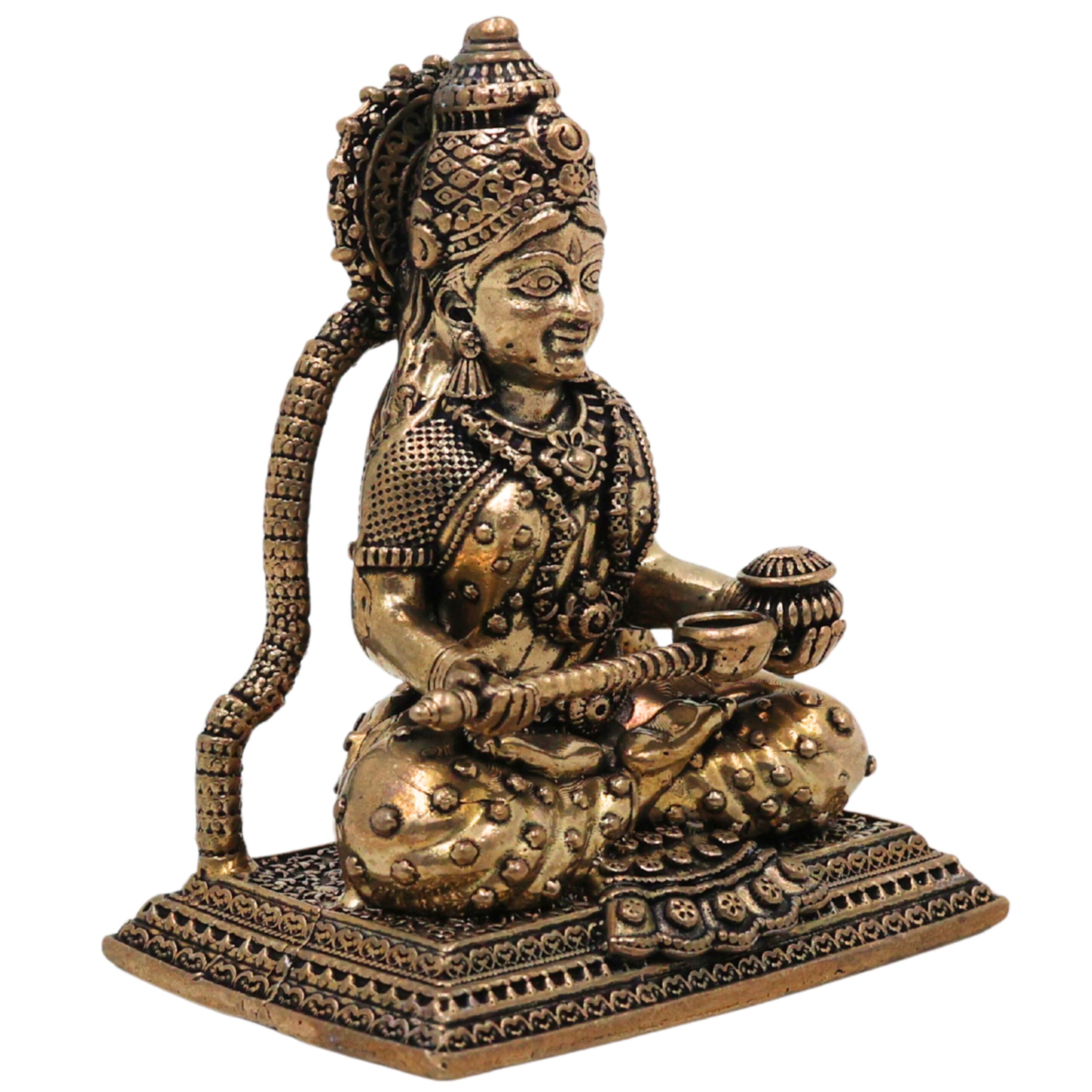 Handcrafted Brass Annapurneshwari Idol, Annapurneshwari Devi Annada Akshaya Annapurna Murti for Home Pooja Decor Gift, Gold, 2 Inch, 1 Piece