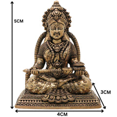 Handcrafted Brass Annapurneshwari Idol, Annapurneshwari Devi Annada Akshaya Annapurna Murti for Home Pooja Decor Gift, Gold, 2 Inch, 1 Piece