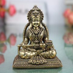 Brass Annapurneshwari Idol, Annapurna Devi Annada Goddess Murti for Home Pooja & Decor, Gold, 2 Inch, 1 Piece