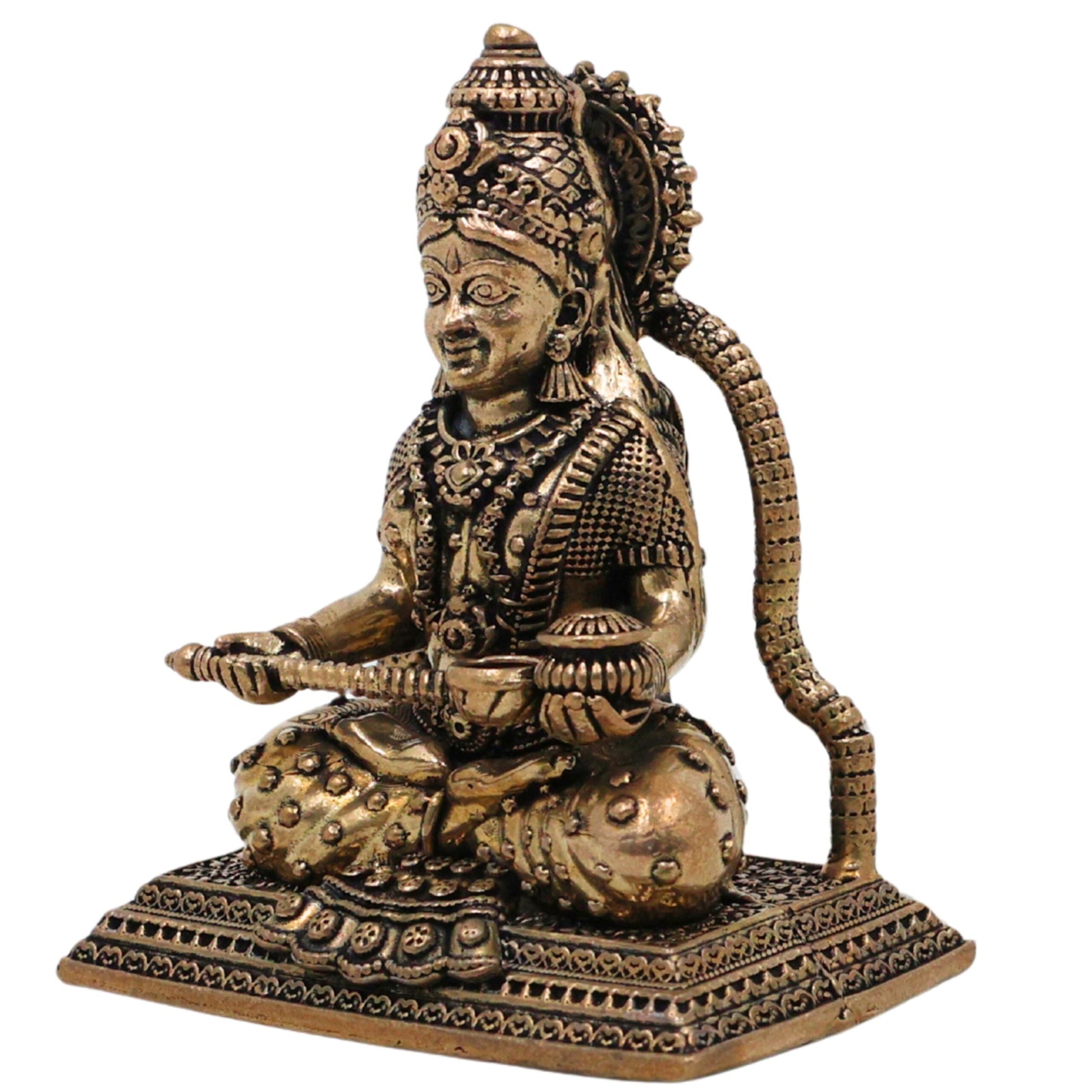 Brass Annapurneshwari Idol, Annapurna Devi Annada Goddess Murti for Home Pooja & Decor, Gold, 2 Inch, 1 Piece