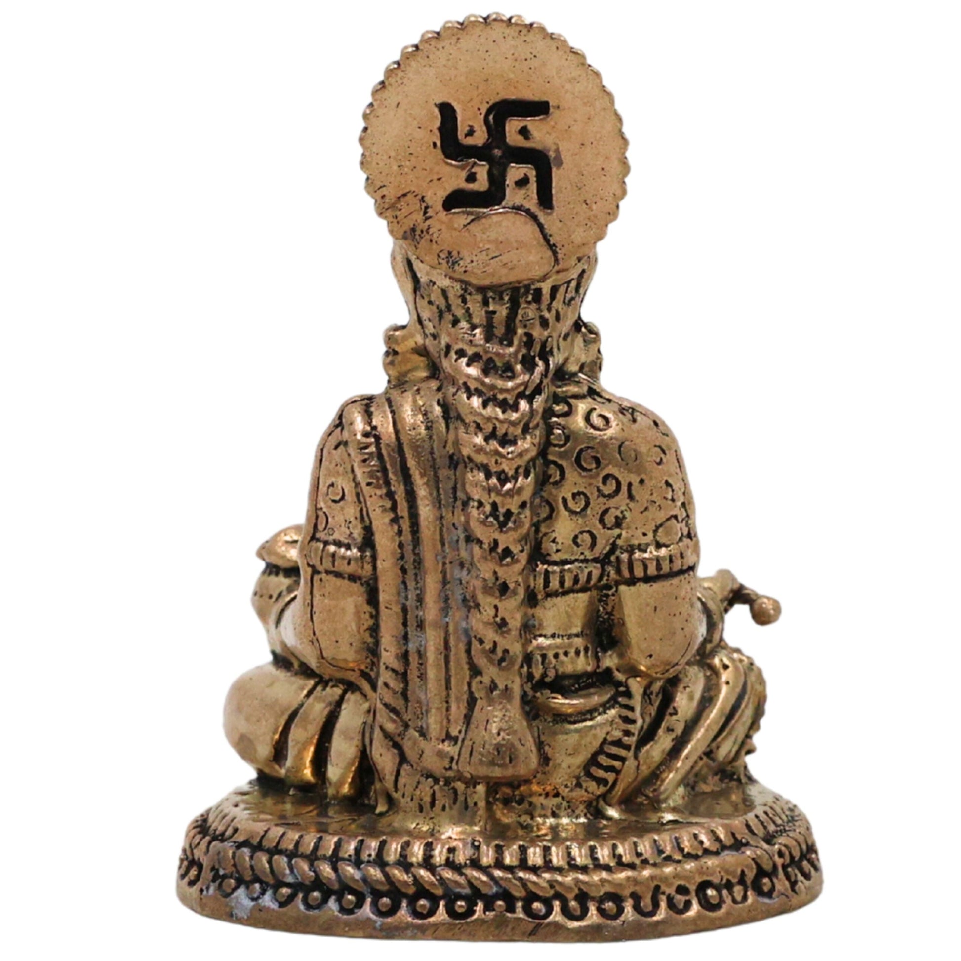 Brass Annapurneshwari Idol, Annapurna Devi Annada Devi Pooja Murti for Home Mandir, Gold, 2 Inch, 1 Piece