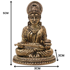 Brass Annapurneshwari Idol, Annapurna Devi Annada Devi Pooja Murti for Home Mandir, Gold, 2 Inch, 1 Piece