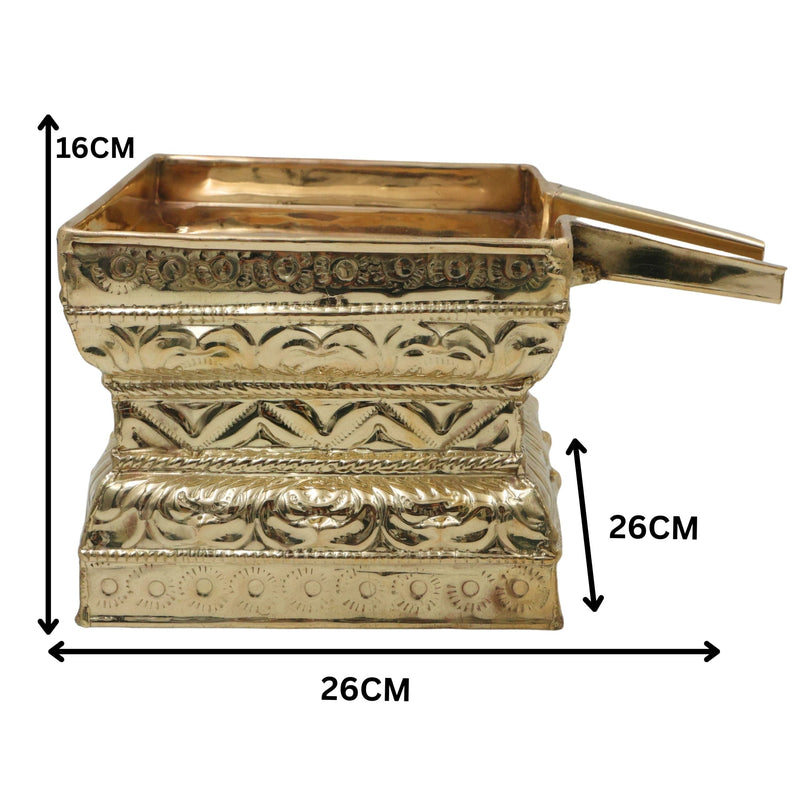 Brass Abhisheka Patra, Soma Sutra Abhishekam Vessel, Shivling Abhisheka Kalasha Kumbha Lota for Temple & Home Pooja, Gold, 6.5 Inch, 1 Piece