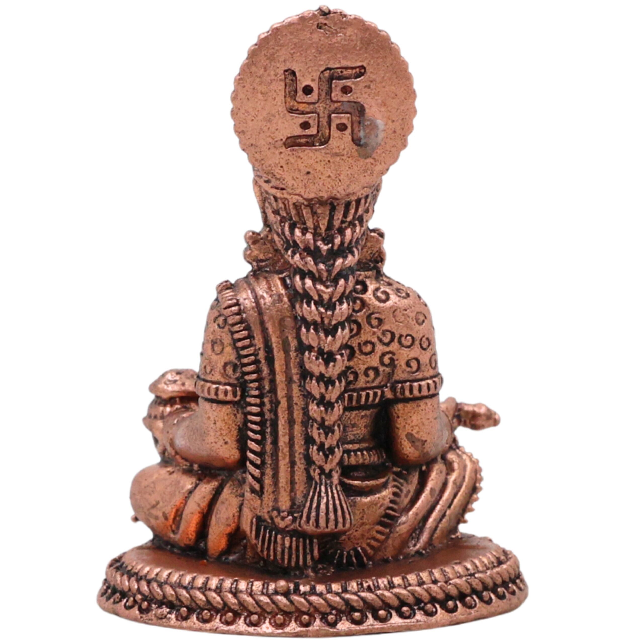 Copper Annapurna Devi Idol, Handcrafted Tamra Annapoorneshwari Murti, Annada Goddess Puja Vigraham for Home Temple Decor, Brown, 2 Inch, 1 Piece
