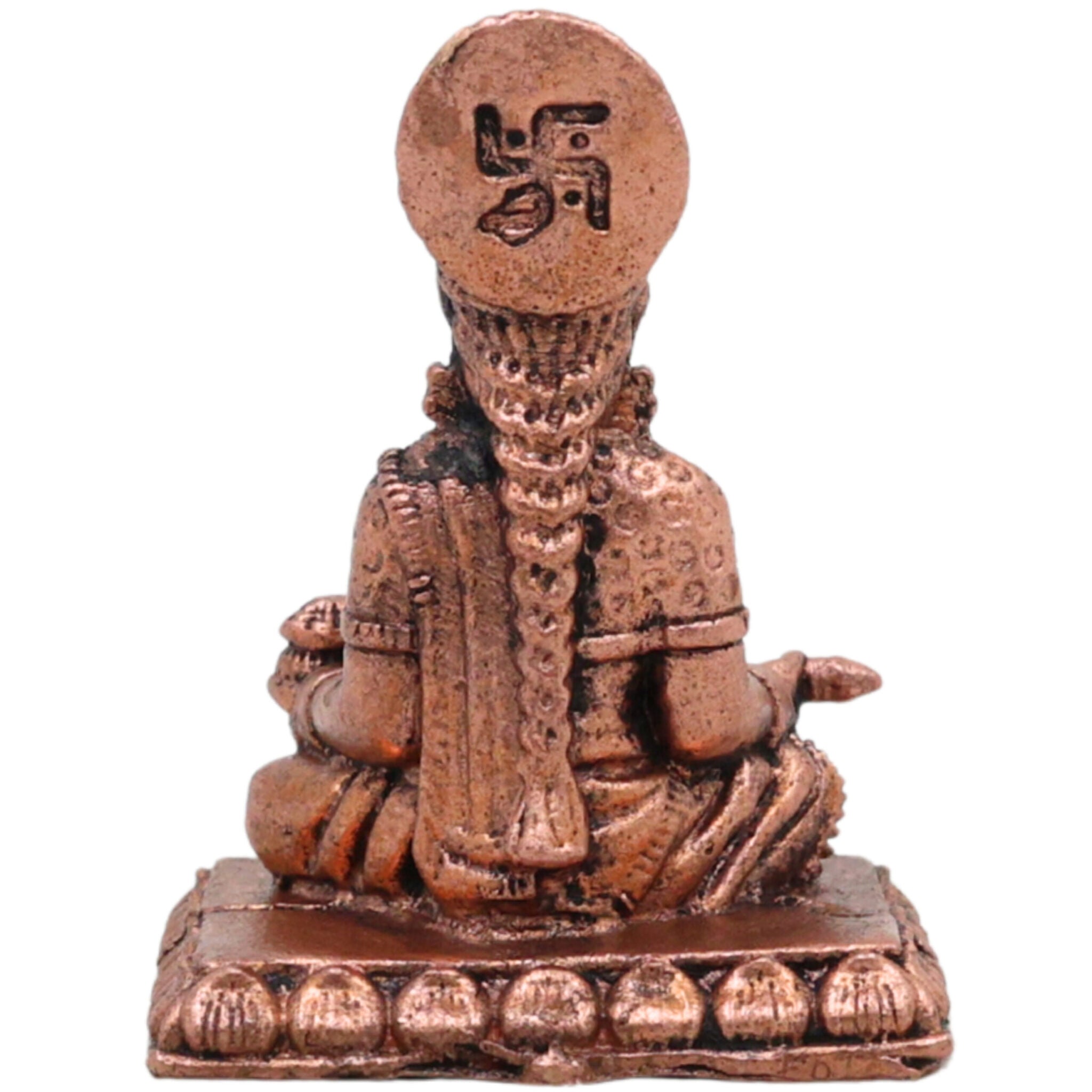 Copper Annapurna Idol, Handcrafted Tamra Annapurneshwari Devi Murti, Annada Annalakshmi Mini Vigraham for Pooja & Home Temple, Brown, 1.5 Inch, 1 Piece