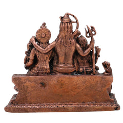 Copper Shivaparivar Idol, Handcrafted Shiva Family Vigraham Murti, Mahadev Parivar Moorti for Home Puja & Decor, Brown, 2.5 Inch, 1 Piece