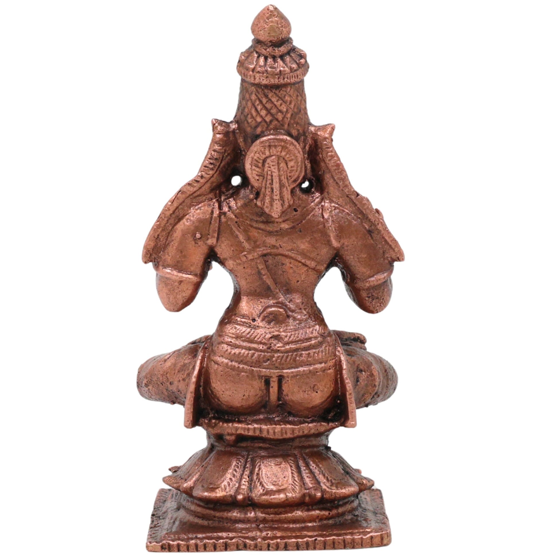 Copper Dhanvantari Idol Ayurvedic God Vaidya Narayana Murti Healing Deity Vishnu Avatar Danvantari Bhagavan Pooja Statue Home Decor Vigraha Sculpture, Copper, 3.5 Inch, 1 Piece