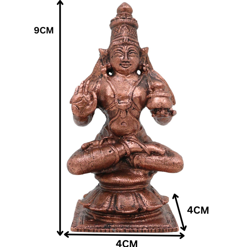 Copper Dhanvantari Idol Ayurvedic God Vaidya Narayana Murti Healing Deity Vishnu Avatar Danvantari Bhagavan Pooja Statue Home Decor Vigraha Sculpture, Copper, 3.5 Inch, 1 Piece