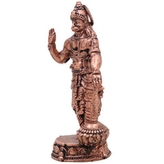Copper Hanuman Idol, Tamra Anjaneya Vigraham, Bajrangbali Maruti Mahaveer Ramdoot Murti for Home Pooja & Decor, Brown, 3 Inch, 1 Piece