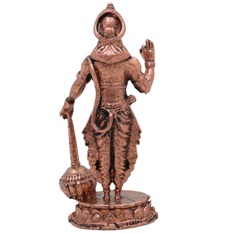 Copper Hanuman Idol, Tamra Anjaneya Vigraham, Bajrangbali Maruti Mahaveer Ramdoot Murti for Home Pooja & Decor, Brown, 3 Inch, 1 Piece