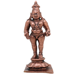 Copper Vitthal Idol, Handcrafted Vithoba Panduranga Murti, Tamra Pandharinath Vigraham for Home Puja Decor, Brown, 3 Inch, 1 Piece
