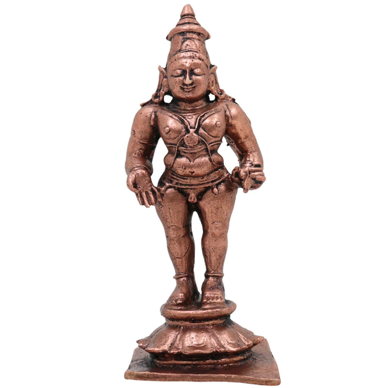 Copper Vitthal Idol, Handcrafted Vithoba Panduranga Murti, Tamra Pandharinath Vigraham for Home Puja Decor, Brown, 3 Inch, 1 Piece