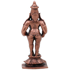 Copper Vitthal Idol, Handcrafted Vithoba Panduranga Murti, Tamra Pandharinath Vigraham for Home Puja Decor, Brown, 3 Inch, 1 Piece