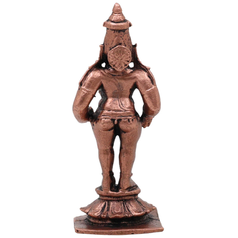 Copper Vitthal Idol, Handcrafted Vithoba Panduranga Murti, Tamra Pandharinath Vigraham for Home Puja Decor, Brown, 3 Inch, 1 Piece