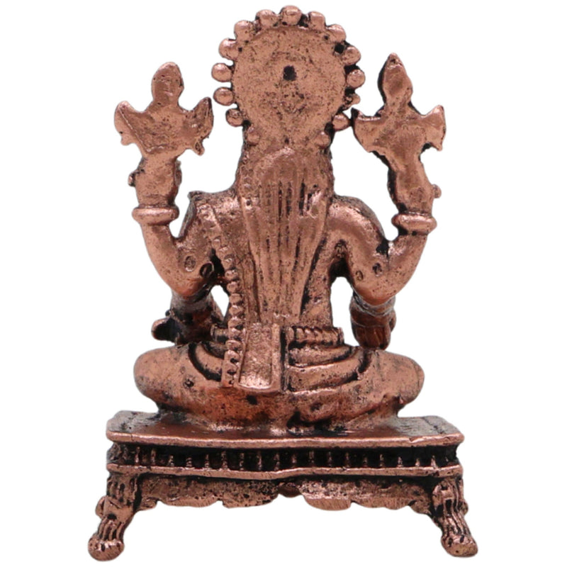 Copper Lakshmi Idol, Handcrafted Mahalakshmi Tamraloha Murti, Sri Devi Padmavati Kamala Vigraham for Pooja & Prosperity, Brown, 1.5 Inch, 1 Piece