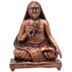 Copper Raghavendra Swamy Idol, Sri Guru Rayaru Mantralaya Vigraham,Tamra Raghavendra Swami Murti for Home Pooja & Decor, Brown, 3 Inch, 1 Piece