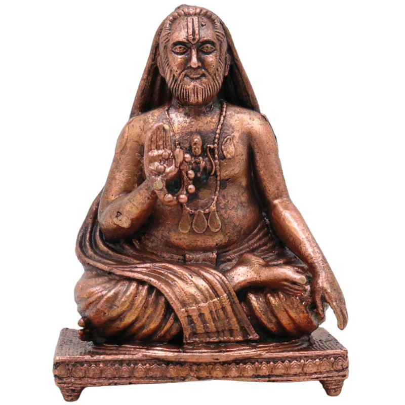Copper Raghavendra Swamy Idol, Sri Guru Rayaru Mantralaya Vigraham,Tamra Raghavendra Swami Murti for Home Pooja & Decor, Brown, 3 Inch, 1 Piece