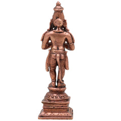 Copper Hanuman Idol,Tamra Anjaneya Maruti Bajrangbali Vigraham, Ramdoot Sankat Mochan Pooja Murti for Home Temple Decor, Brown, 4 Inch, 1 Piece