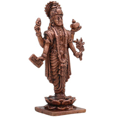 Copper Dhanvantari Vigraham, Lord Dhanwantri Ayurveda Devata Arogya Murti, Tamra Thamra Puja Sculpture for Home Worship, Brown, 3 Inch, 1 Piece