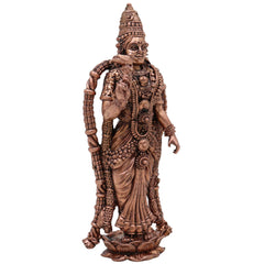 Copper Meenakshi Amman Idol, Handcrafted Meenatchi Meenalochani Sundareswari Tamra Vigraham for Home Pooja & Decor, Brown, 3 Inch, 1 Piece