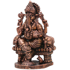 Copper Ganesha Idol, Tamra Vinayaka Ganapati Vigraham, Siddhivinayaka Murti for Puja, Home Decor & Gifts , Brown, 2.5 Inch, 1 Piece