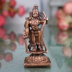 Copper Shri Ram Idol, Handcrafted Ramachandra Raghunath Vigraham, Tamra Rama Murti for Puja, Home Decor & Gifting, 2.5 Inch, 1 Piece