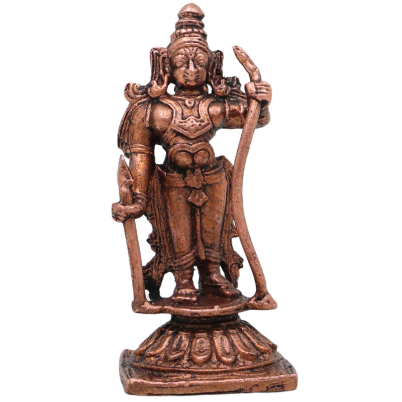 Copper Shri Ram Idol, Handcrafted Ramachandra Raghunath Vigraham, Tamra Rama Murti for Puja, Home Decor & Gifting, 2.5 Inch, 1 Piece